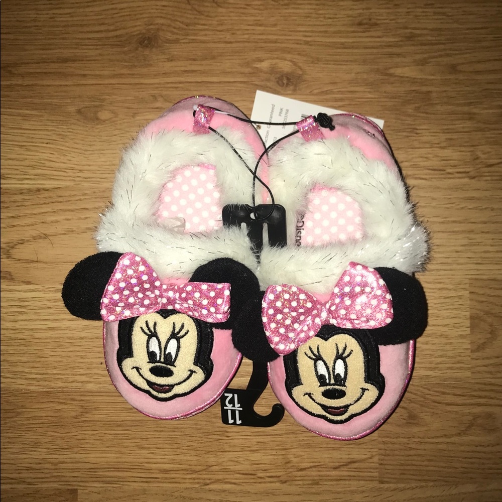 Minnie Mouse Toddler Slippers Sparkly Bow - Picture 2 of 8